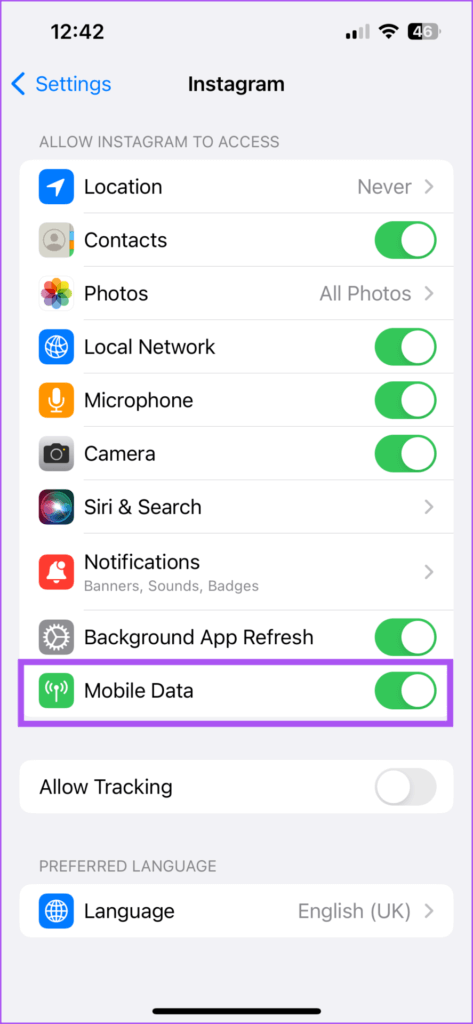 enable-mobile-data-for-instagram-iphone-473x1024-1 أفضل 9 إصلاحات لعدم عمل إشعارات قصة Instagram على iPhone