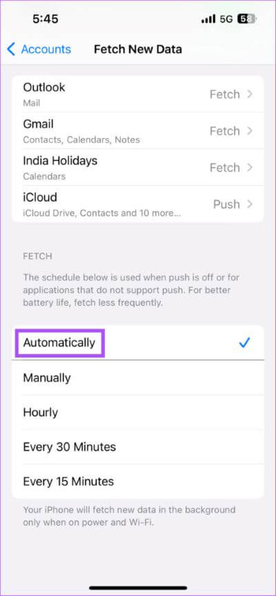 fetch-new-data-automatically-for-outlook-iphone-474x1024-1 أفضل 7 طرق لإصلاح عدم مزامنة تطبيق Mail مع Outlook على iPhone