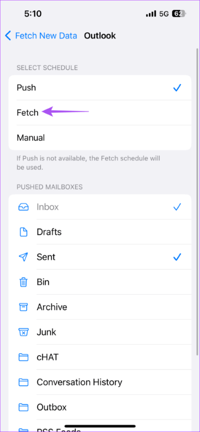 fetch-outlook-mail-settings-iphone-474x1024-1 أفضل 7 طرق لإصلاح عدم مزامنة تطبيق Mail مع Outlook على iPhone