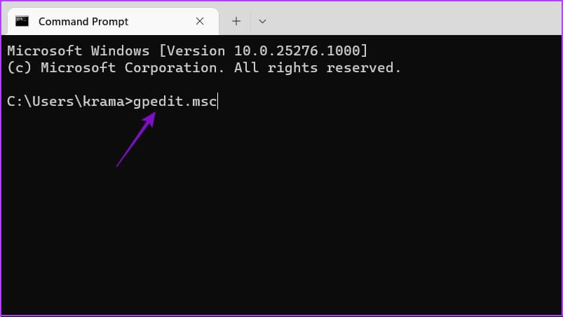 gpedit.msc-in-cmd أفضل 6 طرق لفتح محرر نهج المجموعة المحلي في Windows 11
