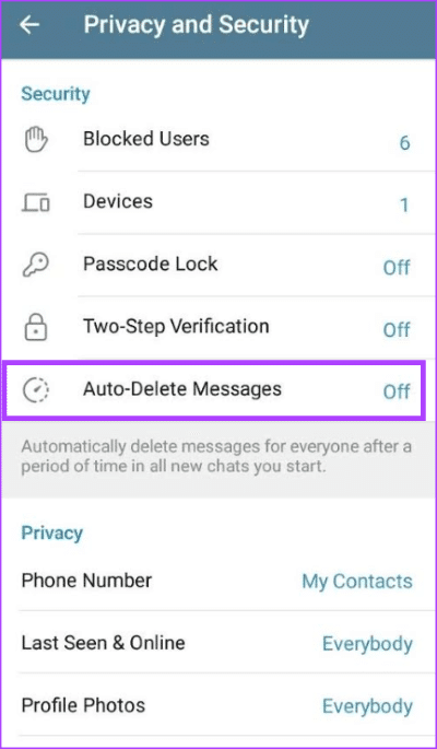 So löschen Sie Nachrichten im Telegram automatisch – %categories