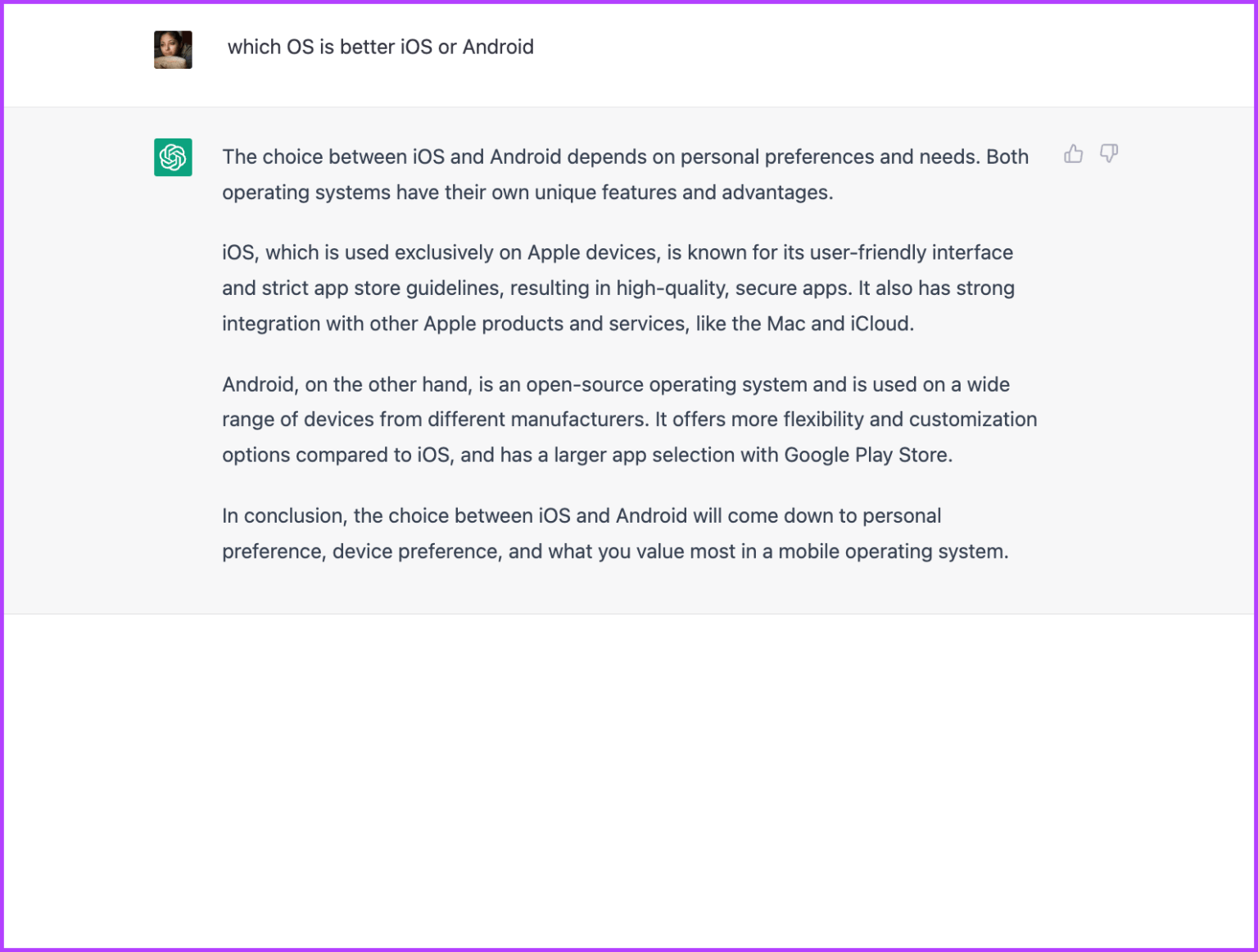 iOS-vs.-Android-answer-from-ChatGPT-1536x1162-1 ChatGPT مقابل بحث Google: أيهما يجب أن تختار ولماذا