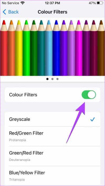 iPhone-Accessibilility-Color-Filter-Off 9 طرق لعكس ألوان الشاشة أو الصورة على iPhone