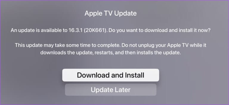 install-apple-tv-4k-update-768x354-2 أفضل 7 إصلاحات لعدم مزامنة الصوت مع الفيديو على Apple TV 4K