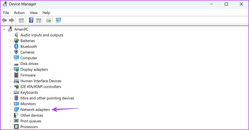 network-adapters-option كيفية زيادة سرعة التنزيل في تطبيق Xbox لنظام التشغيل Windows 11
