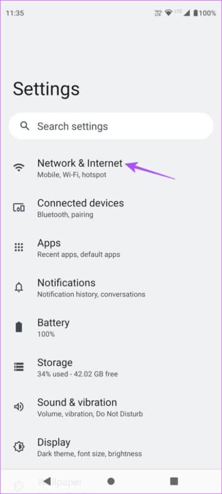 network-and-internet-settings-android-1-462x1024-1-e1676757577308 أفضل 9 إصلاحات لعدم مزامنة تطبيق Outlook على Android