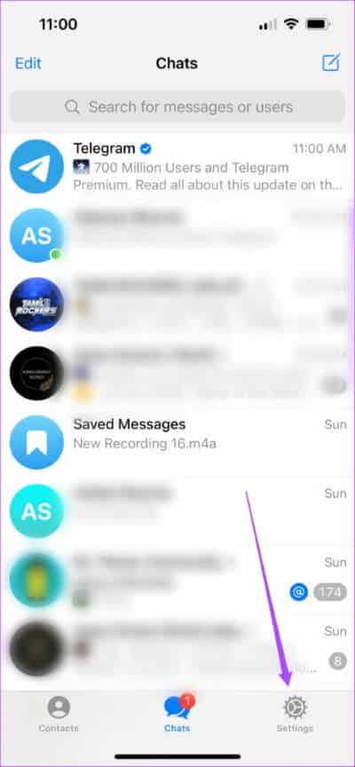 open-settings-telegram-ios-474x1024-1 أفضل 5 إصلاحات لعدم عمل الوضع الداكن في Telegram على iPhone