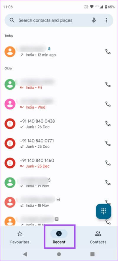 recents-phone-app-android-462x1024-1 كيفية تسجيل وحذف تسجيلات المكالمات على Android