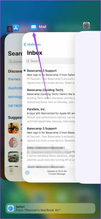 remove-mail-app-from-background-iphone-1-474x1024-1 أفضل 7 طرق لإصلاح عدم مزامنة تطبيق Mail مع Outlook على iPhone