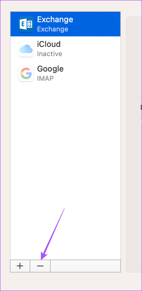 remove-outlook-account-mail-app- أفضل 8 إصلاحات لعدم مزامنة Apple Mail مع Outlook على Mac
