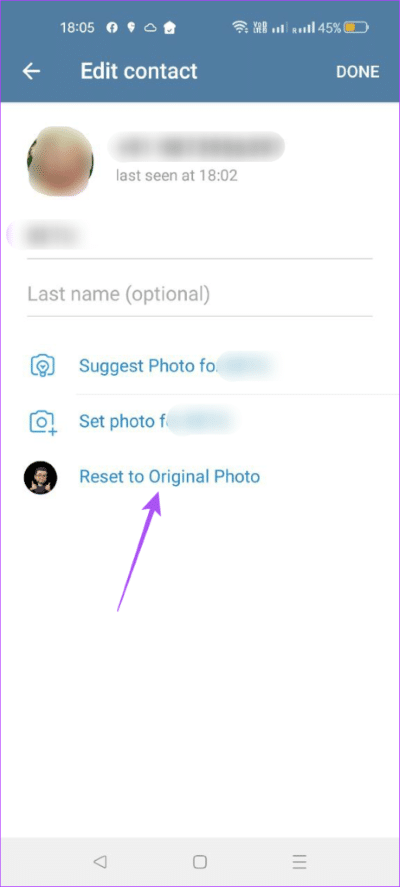reset-to-original-photo-telegram-android-462x1024-1 كيفية تعيين صورة ملف تعريف مخصصة لجهات الاتصال على Telegram على سطح المكتب والجوال