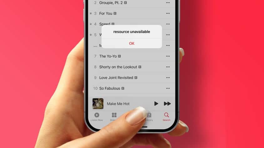 resource-unavailable-error-Apple-Music 8 طرق لإصلاح خطأ المورد غير المتاح في Apple Music على iPhone