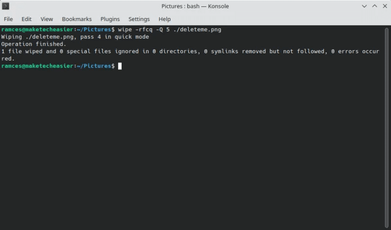 secure-delete-files-linux-09-wipe-demo-command-800x471.png 8 طرق لكيفية حذف الملفات بأمان في Linux