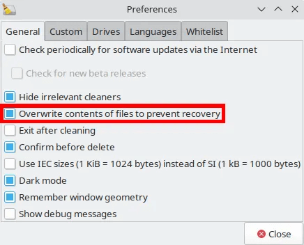 secure-delete-files-linux-14-bleachbit-wipe-option.png 8 طرق لكيفية حذف الملفات بأمان في Linux