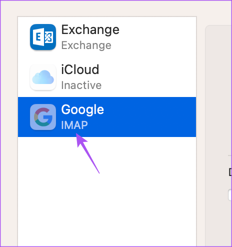 select-google-account-settings-apple-mail-mac أفضل 7 إصلاحات لعدم مزامنة Apple Mail مع Gmail على Mac