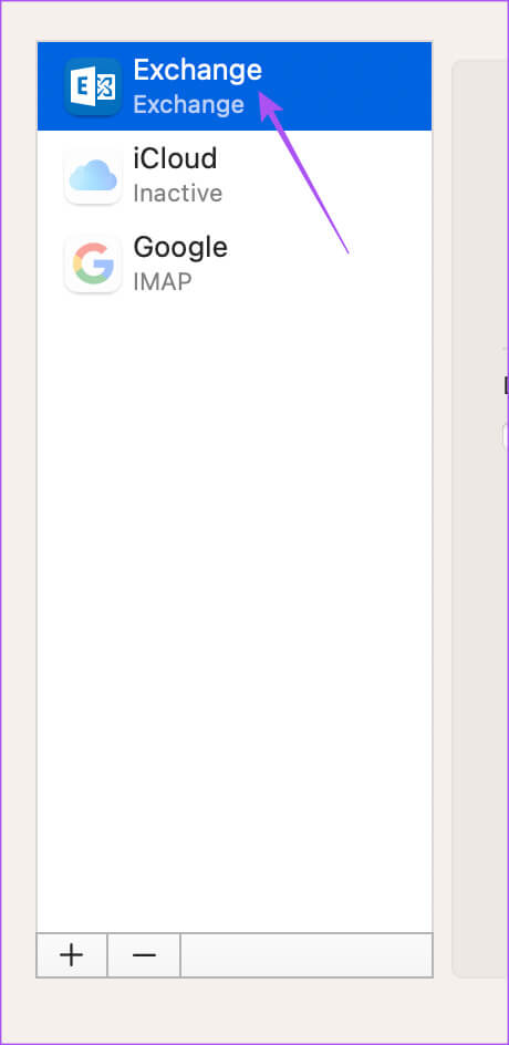 select-outlook-account-mail-app-settings-mac أفضل 8 إصلاحات لعدم مزامنة Apple Mail مع Outlook على Mac