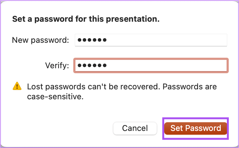 set-password-ppt-mac كيفية إضافة كلمة مرور إلى عرض تقديمي من Microsoft PowerPoint على Windows و Mac