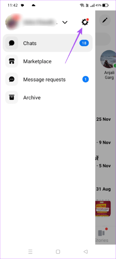 settings-icon-profile-messenger-android-462x1024-1 أفضل 7 إصلاحات لعدم رنين مكالمات Facebook Messenger على Android