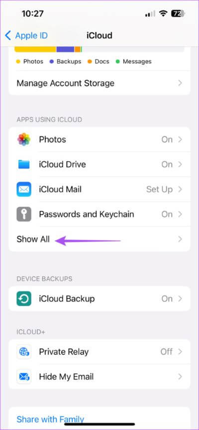 show-all-apps-icloud-settings-iphone-1-474x1024-1 أفضل 6 إصلاحات لعدم مزامنة قوائم تشغيل Apple Music بين Mac و iPhone