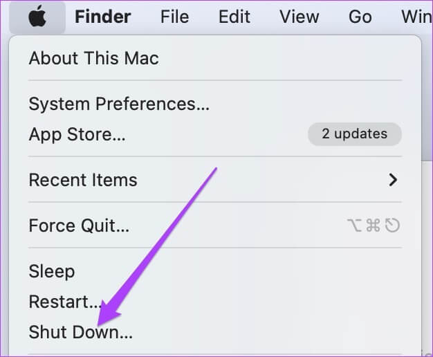 shut-down-mac-1 أفضل 6 إصلاحات لعدم عمل ردود الفعل على الرسائل لـ iMessages على Mac