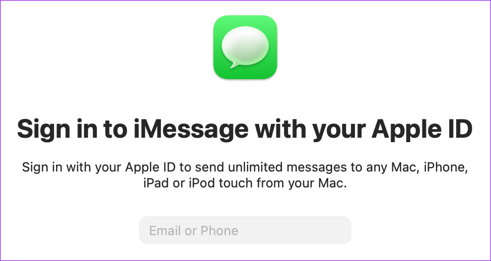 sign-in-to-imessage-on-mac أفضل 6 إصلاحات لعدم عمل ردود الفعل على الرسائل لـ iMessages على Mac