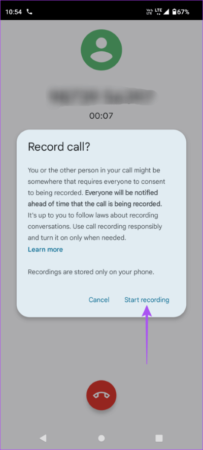 start-recording-call-phone-app-android-462x1024-1 كيفية تسجيل وحذف تسجيلات المكالمات على Android