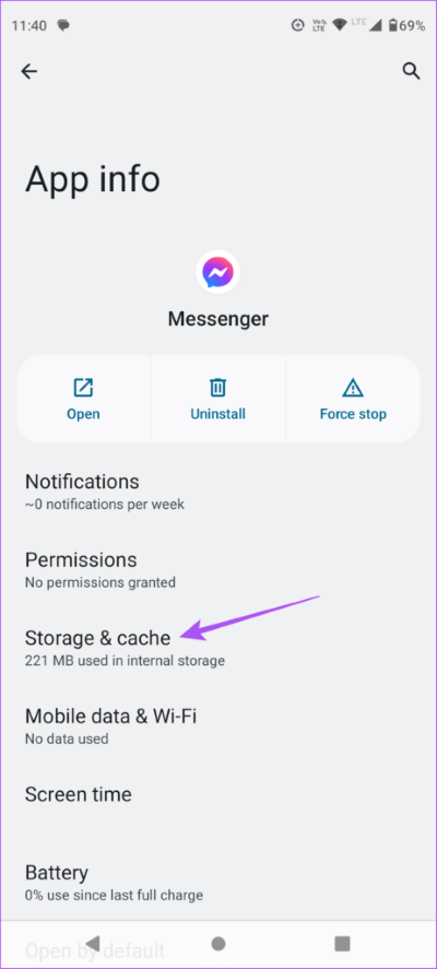 storage-and-cache-messenger-app-android-462x1024-1 أفضل 7 إصلاحات لعدم رنين مكالمات Facebook Messenger على Android
