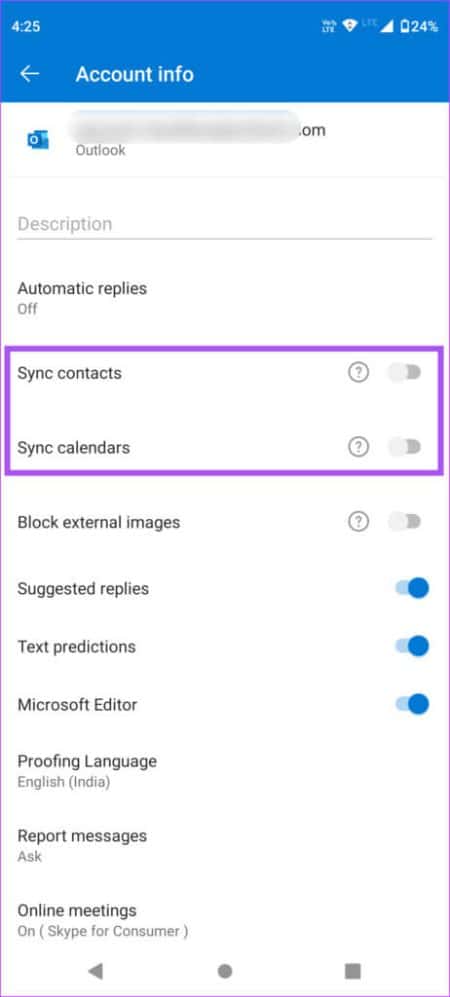 sync-contacts-and-calendar-outlook-app-android-462x1024-1-e1676758099743 أفضل 9 إصلاحات لعدم مزامنة تطبيق Outlook على Android