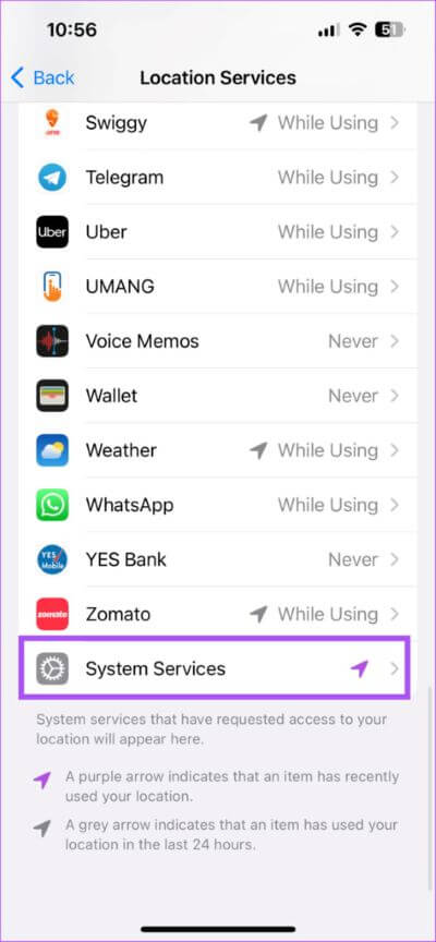 system-services-location-services-iphone-474x1024-1 أفضل 6 إصلاحات لـ "التعيين تلقائيًا" للتاريخ والوقت غير نشط وباللون الرمادي على iPhone