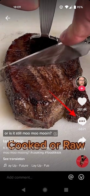 tiktok-repost-comments-button كيفية إعادة النشر على TikTok لمشاركة مقاطع الفيديو