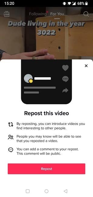 tiktok-repost-get-started كيفية إعادة النشر على TikTok لمشاركة مقاطع الفيديو