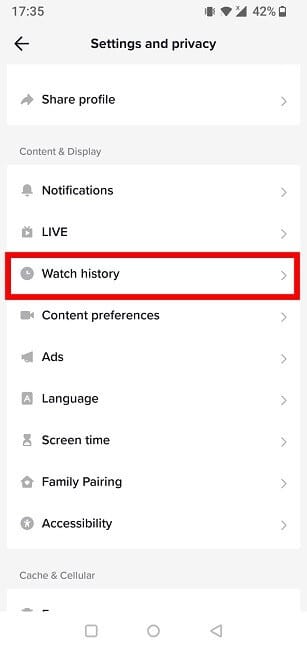 tiktok-repost-watch-history كيفية إعادة النشر على TikTok لمشاركة مقاطع الفيديو