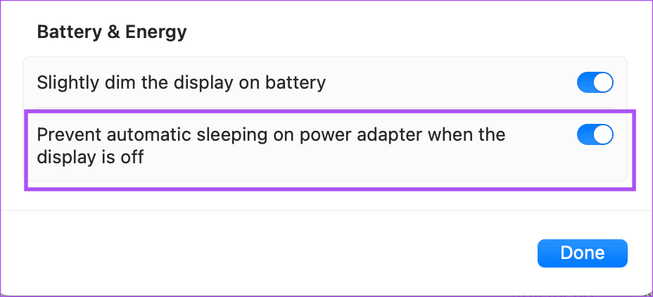 turn-off-automatic-sleeping-on-power-adapter-settings-mac-1 أفضل 7 إصلاحات لعدم طلب نظام التشغيل Mac كلمة مرور بعد الاستيقاظ من النوم