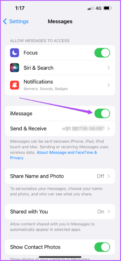 turn-off-imessage-on-iphone-477x1024-1 أفضل 7 إصلاحات لعدم إرسال iMessage رسالة إلى جهة اتصال واحدة على iPhone