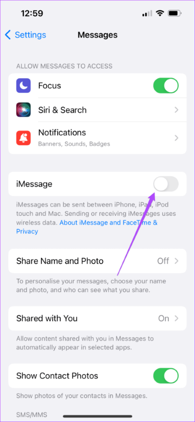 turn-on-imessage-iphone-474x1024-1 أفضل 7 إصلاحات لعدم إرسال iMessage رسالة إلى جهة اتصال واحدة على iPhone