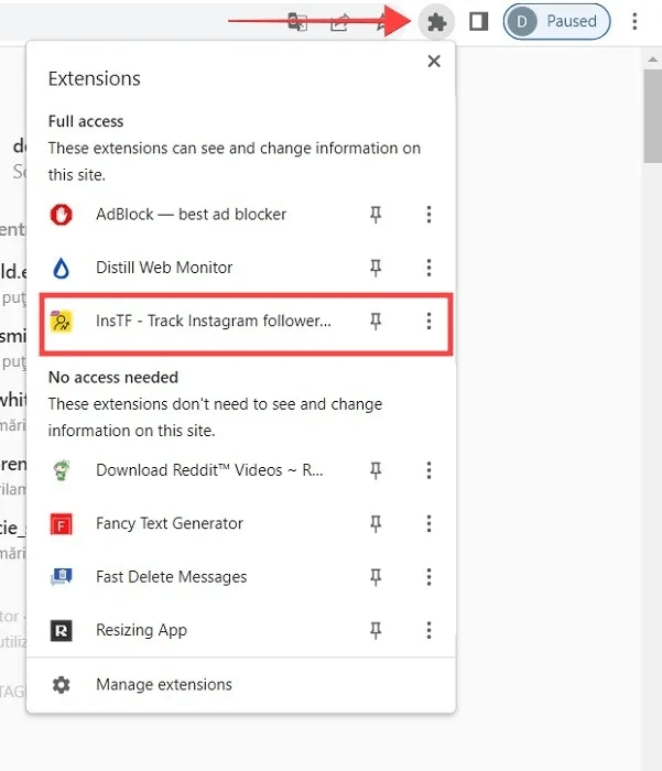 unfollowed-instagram-chrome-extension-view.jpg كيفية معرفة من قام بإلغاء متابعتك على Instagram