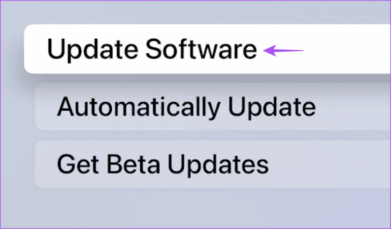 update-software-settings-apple-tv-4k-1 أفضل 6 إصلاحات لظهور الشاشة السوداء مع الصوت في Amazon Prime Video على Apple TV 4K