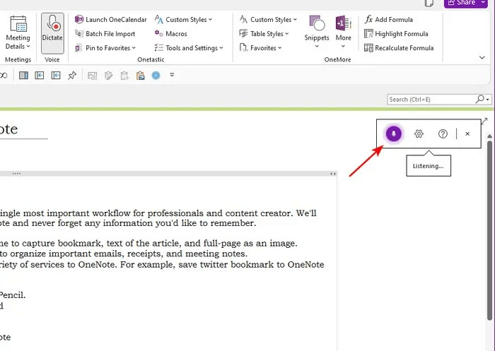 wait-or-click-the-microphone-button-to-start-recording-OneNote.jpg 5 طرق لالتقاط l'informationفي OneNote