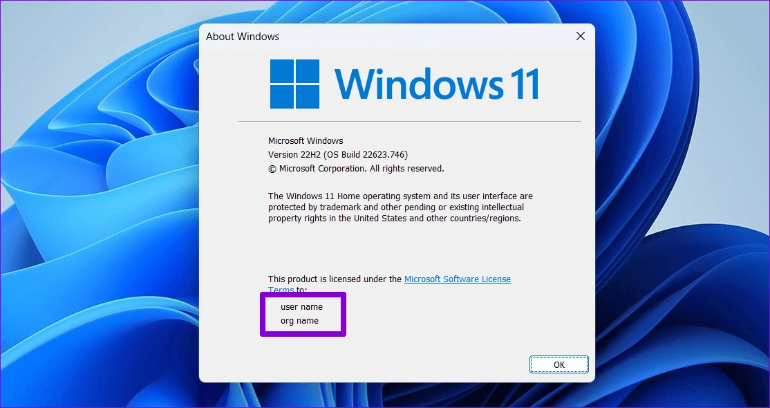 About-Windows-Panel كيفية التحقق من أو تغيير اسم المالك والمؤسسة المسجلين في Windows 11