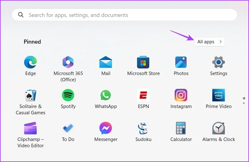 All-apps 5 طرق سريعة لإلغاء تثبيت البرامج على Windows 11