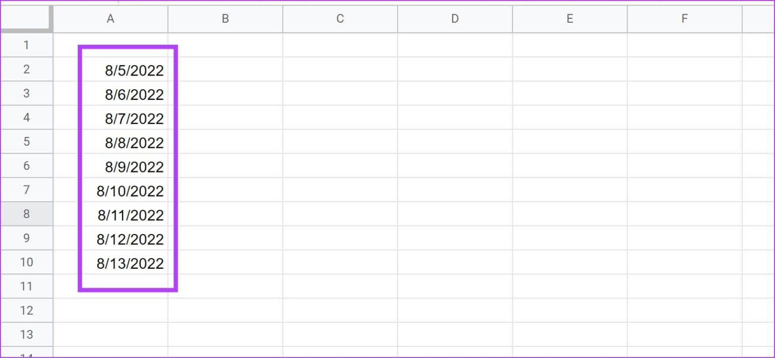 Cells-Autofilled-1536x710-1 3 طرق سهلة لإضافة التواريخ تلقائيًا في Google Sheets