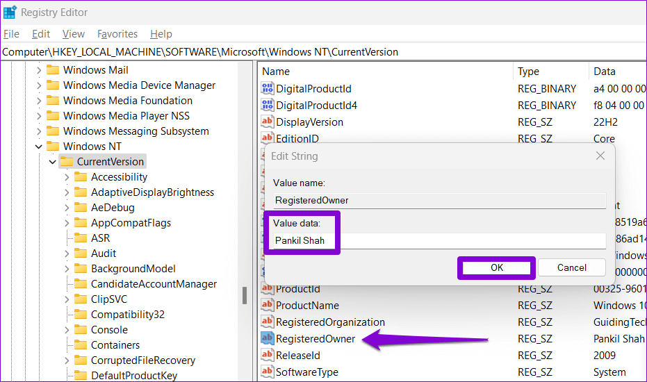 Change-Registered-Owner-Name-in-Windows-11 كيفية التحقق من أو تغيير اسم المالك والمؤسسة المسجلين في Windows 11