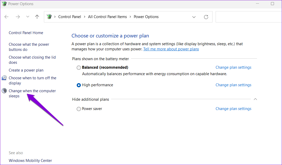 Change-Sleep-Settings-on-Windows-11 أفضل 6 طرق لإصلاح ظهور نسبة البطارية بشكل خاطئ على الكمبيوتر المحمول Windows 11
