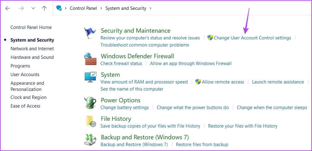 Change-User-Account-Control-settings كيفية إصلاح خطأ استثناء انتهاك الوصول على Windows 11