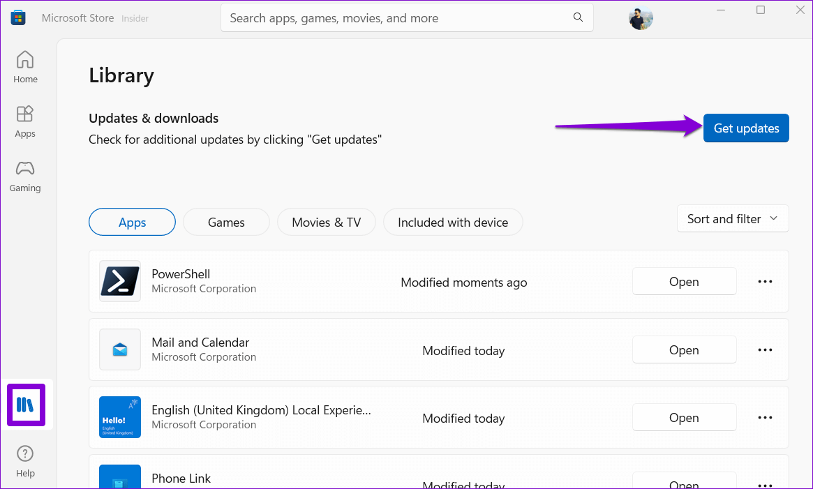 Check-for-App-Updates-on-Windows-11 أفضل 7 طرق لإصلاح خطأ جميع الكاميرات محجوزة في Windows 11