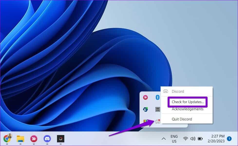 Check-for-Discord-Update أفضل 7 طرق لإصلاح عدم عمل بحث Discord على Windows