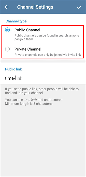 Choose-Channel-Type كيفية إنشاء قناة في Telegram