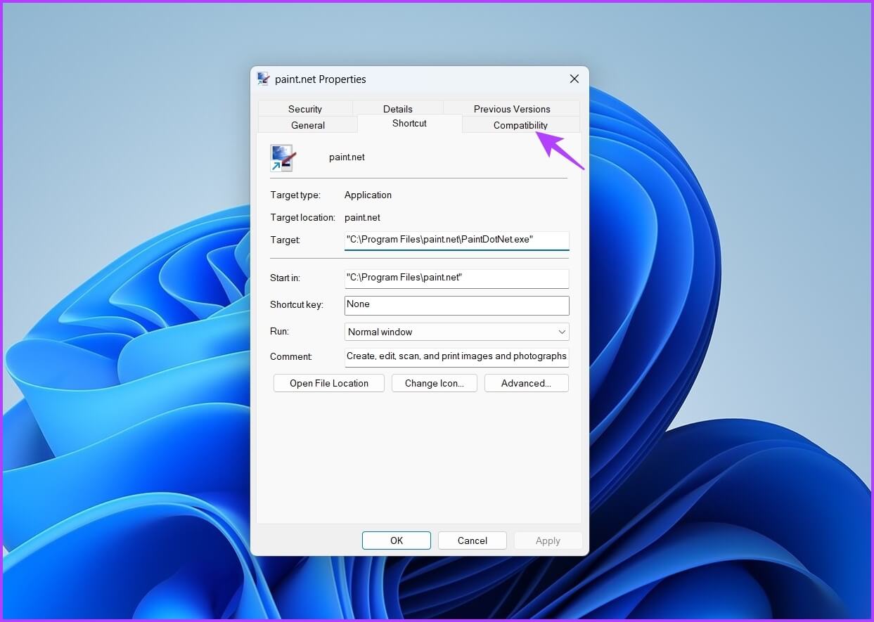 Compatibility-tab كيفية إصلاح خطأ استثناء انتهاك الوصول على Windows 11