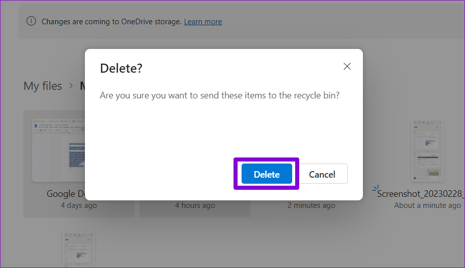 Confirm-Delete-Edge-Drop-Files-From-OneDrive كيفية استخدام ميزة Drop على Microsoft Edge لمشاركة الملفات بين الأجهزة