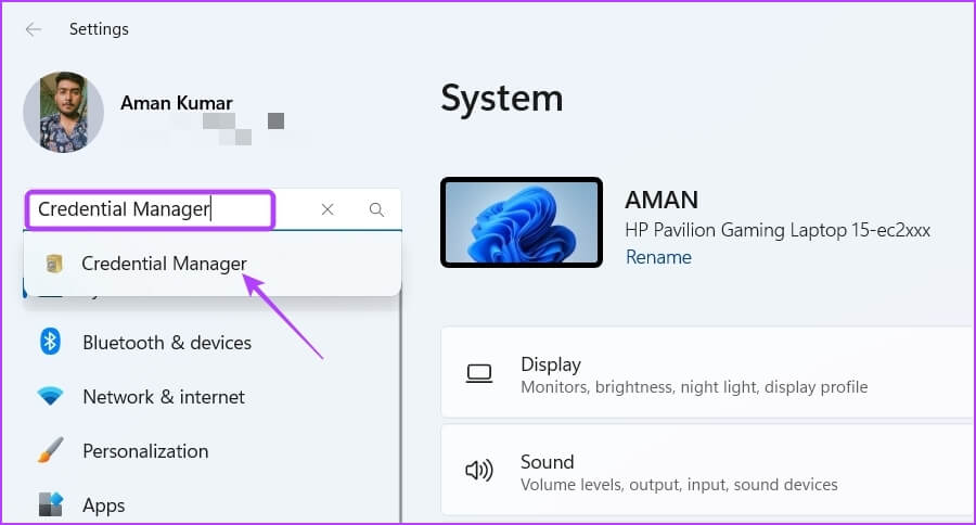 Credential-Manager-in-Settings-app 7 طرق سريعة لفتح إدارة بيانات الاعتماد في Windows 11